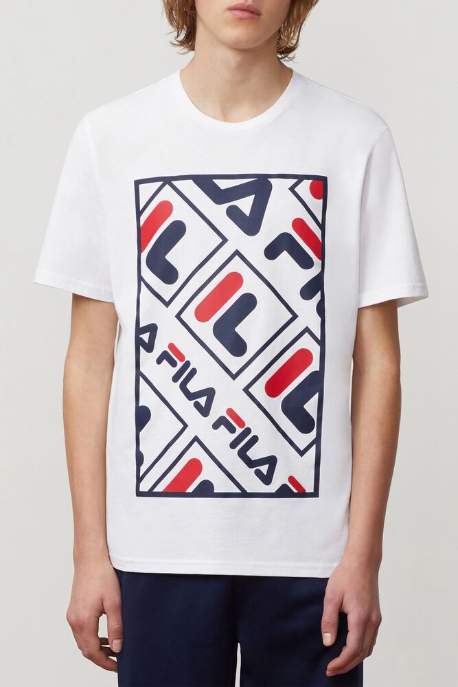 Fila T Skjorte Herre Hvite Adao Graphic 102964-YON